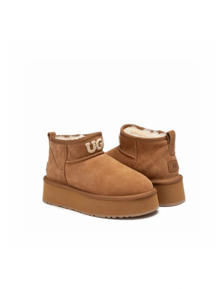 Classic Platform Knit Logo Matelass Ultra Mini Boot image 2
