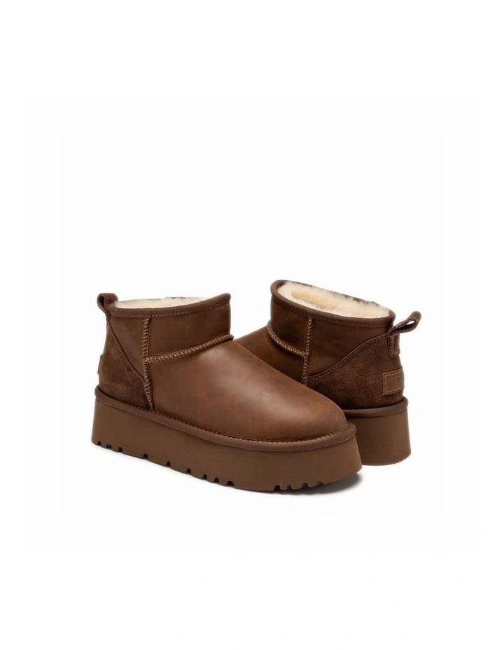 Classic Platform Ultra Mini Boot - Oiled Leather 4.5cm image 2