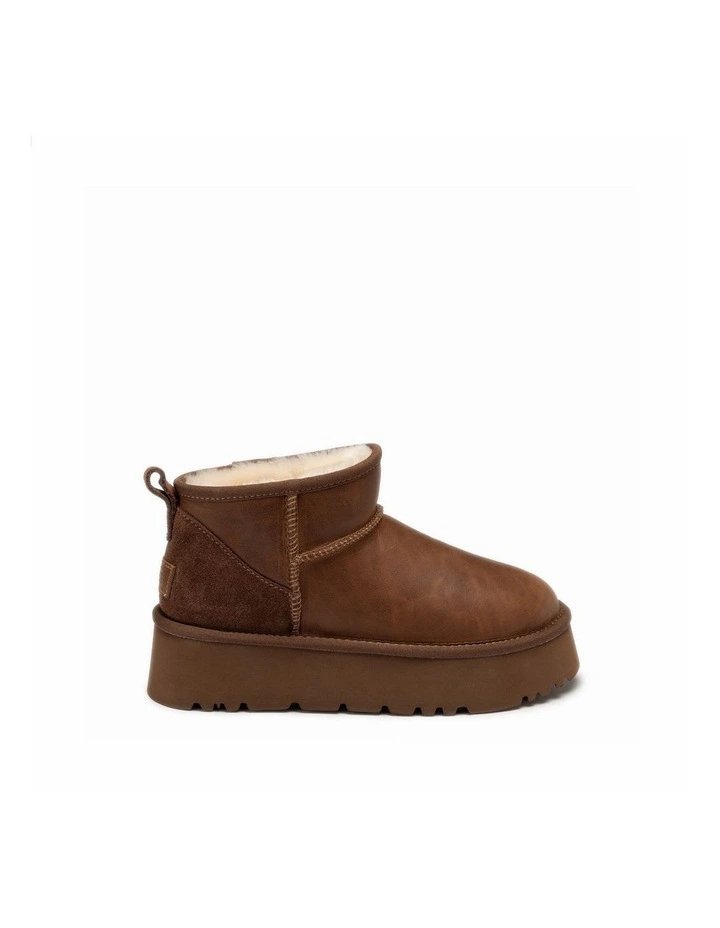 Classic Platform Ultra Mini Boot - Oiled Leather 4.5cm image 3