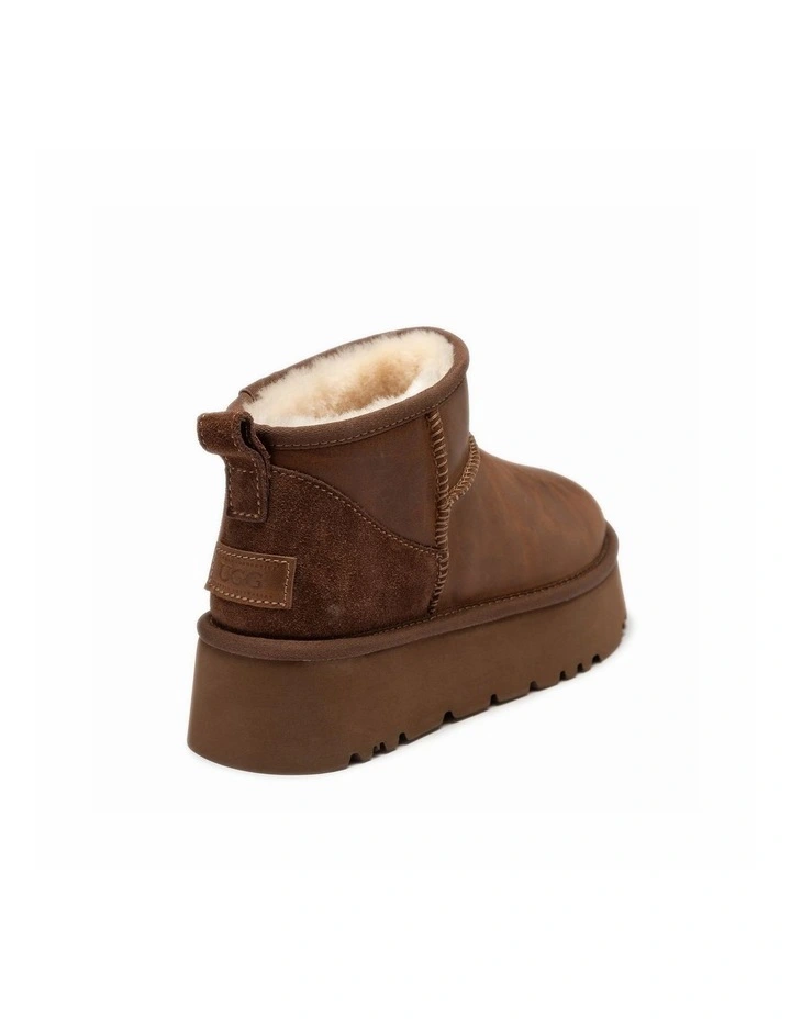 Classic Platform Ultra Mini Boot - Oiled Leather 4.5cm image 4