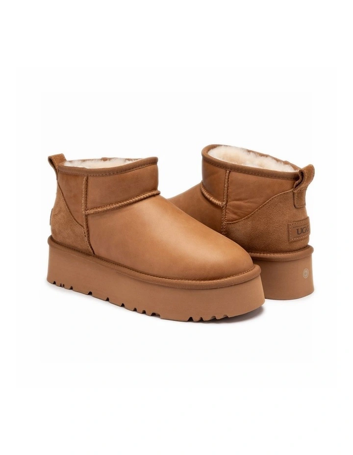 Classic Platform Ultra Mini Boot - Oiled Leather 4.5cm image 2