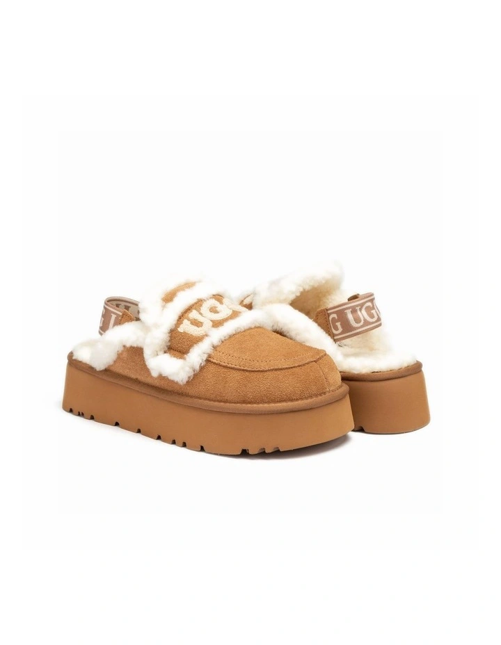 Violet Shearling Platform Slipper - Elastic Logo, Detachable Strap image 2