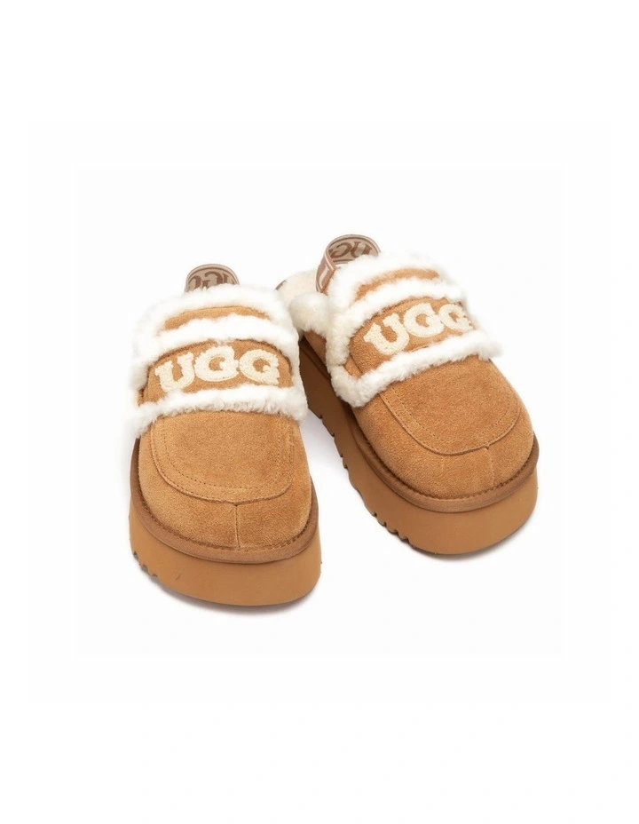 Violet Shearling Platform Slipper - Elastic Logo, Detachable Strap image 3