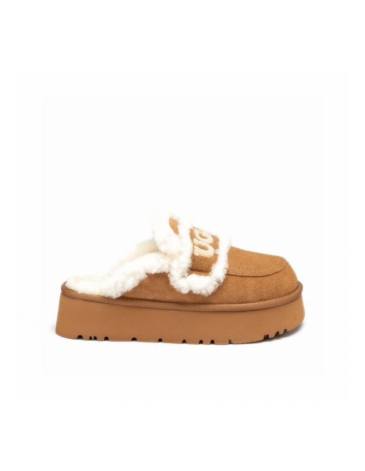 Violet Shearling Platform Slipper - Elastic Logo, Detachable Strap image 5