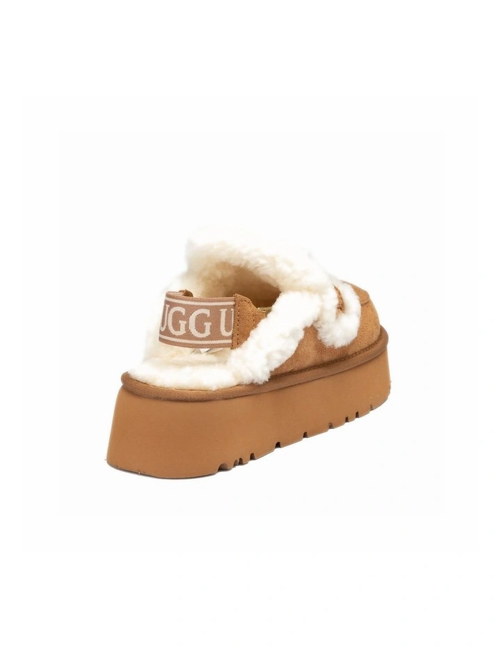Violet Shearling Platform Slipper - Elastic Logo, Detachable Strap image 6