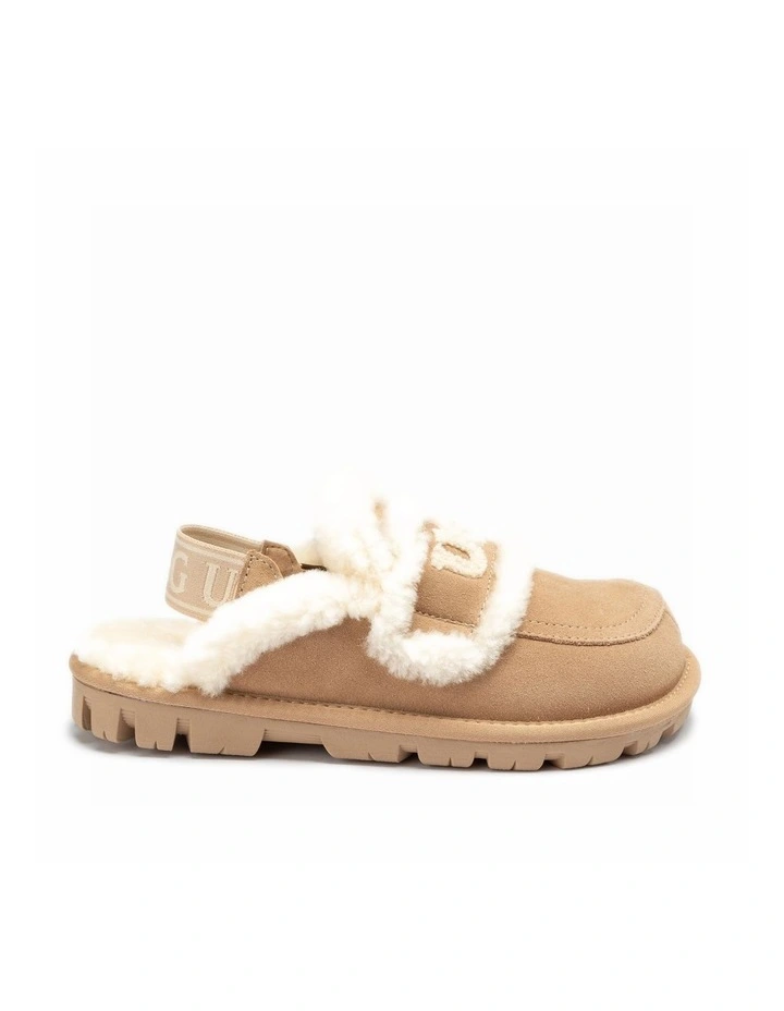 Violet Shearling Slipper - Suede Sheepskin, Elastic Logo, Detachable image 3