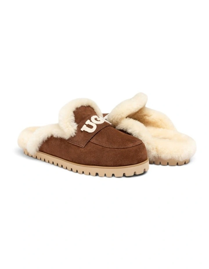 OZWEAR UGG Priya Knit Logo Shearling Slipper in Chocolate image 2