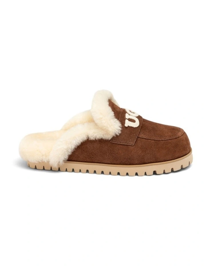 OZWEAR UGG Priya Knit Logo Shearling Slipper in Chocolate image 3