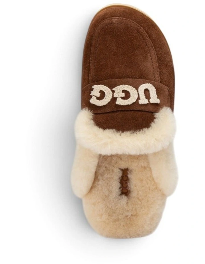 OZWEAR UGG Priya Knit Logo Shearling Slipper in Chocolate image 6
