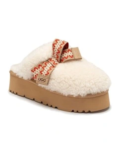 OZWEAR UGG Cemila Shearling Platform Slipper in Ivory
