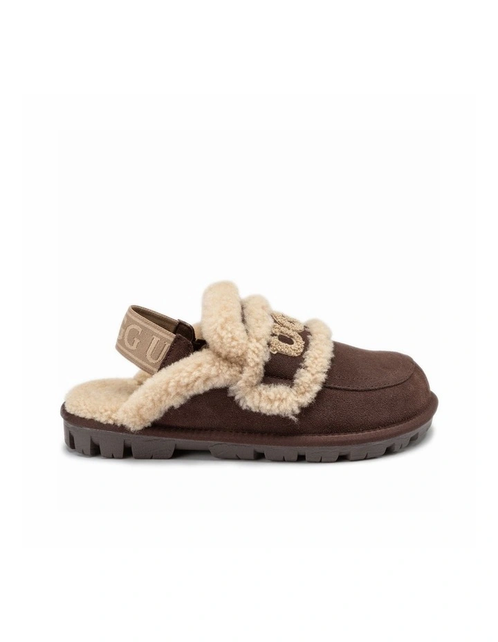 Violet Shearling Slipper - Suede Sheepskin, Elastic Logo, Detachable image 4