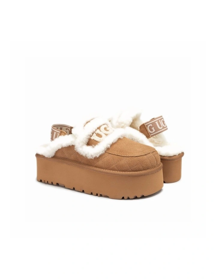 Violet Matelass Shearling Super Platform 6cm Slip-On Slipper (Elastic Logo, Detachable) image 2