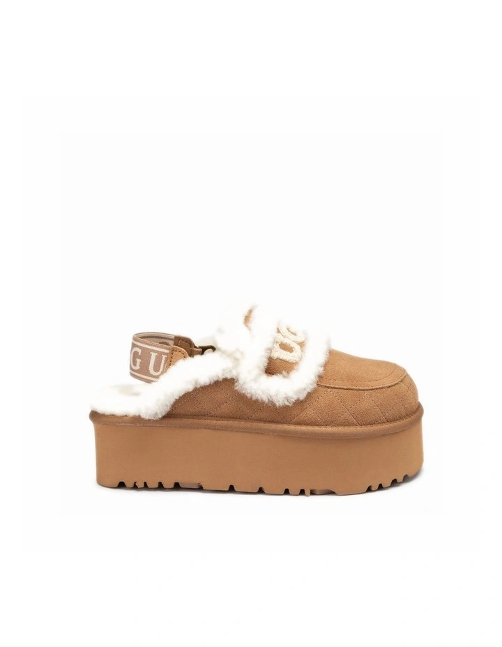 Violet Matelass Shearling Super Platform 6cm Slip-On Slipper (Elastic Logo, Detachable) image 3