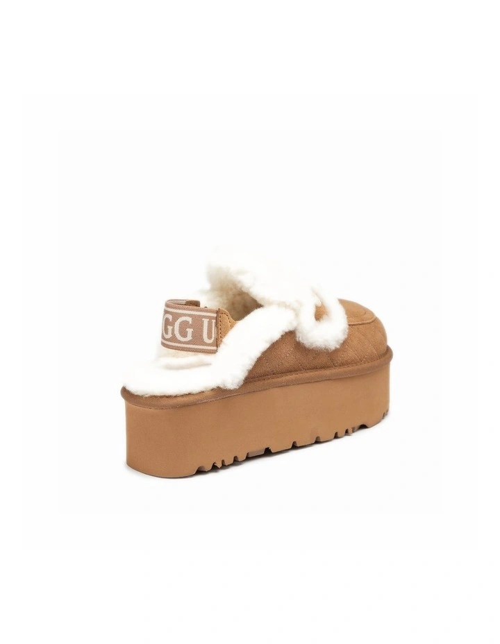 Violet Matelass Shearling Super Platform 6cm Slip-On Slipper (Elastic Logo, Detachable) image 4