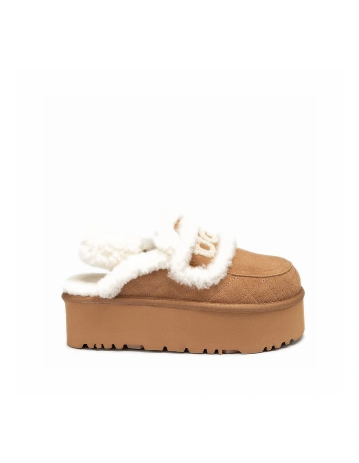 Violet Matelass Shearling Super Platform 6cm Slip-On Slipper (Elastic Logo, Detachable) image 7