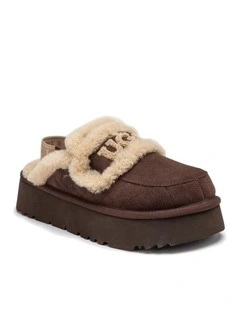 Violet Matelass Shearling Platform Slipper - Detachable