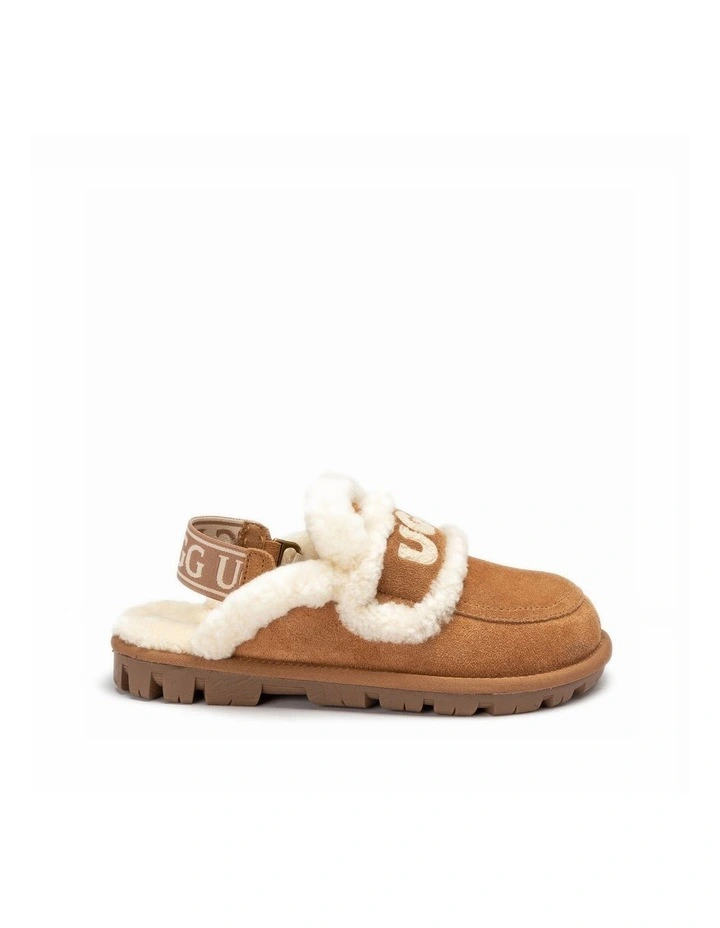 Violet Shearling Slipper - Suede Sheepskin, Elastic Logo, Detachable image 4