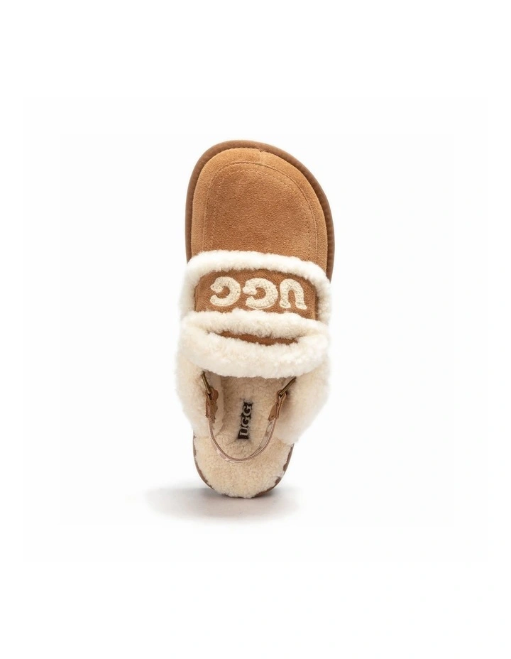 Violet Shearling Slipper - Suede Sheepskin, Elastic Logo, Detachable image 7