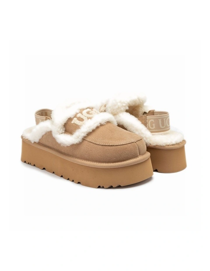 Violet Shearling Platform Slipper - Elastic Logo, Detachable Strap image 2