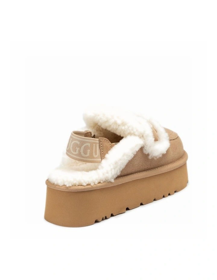 Violet Shearling Platform Slipper - Elastic Logo, Detachable Strap image 6