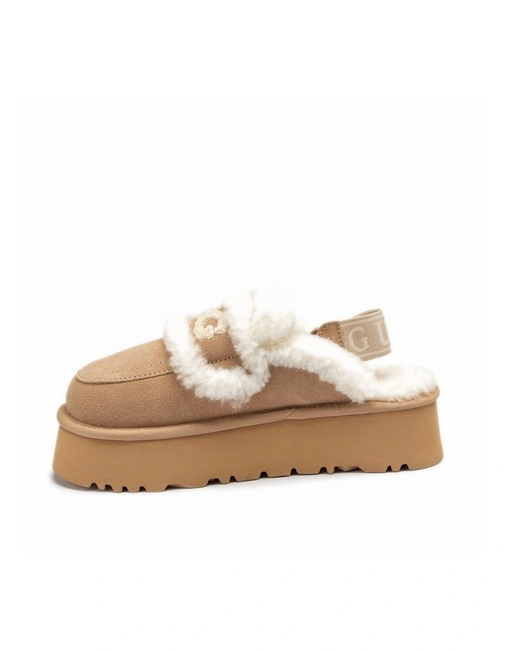 Violet Shearling Platform Slipper - Elastic Logo, Detachable Strap image 7
