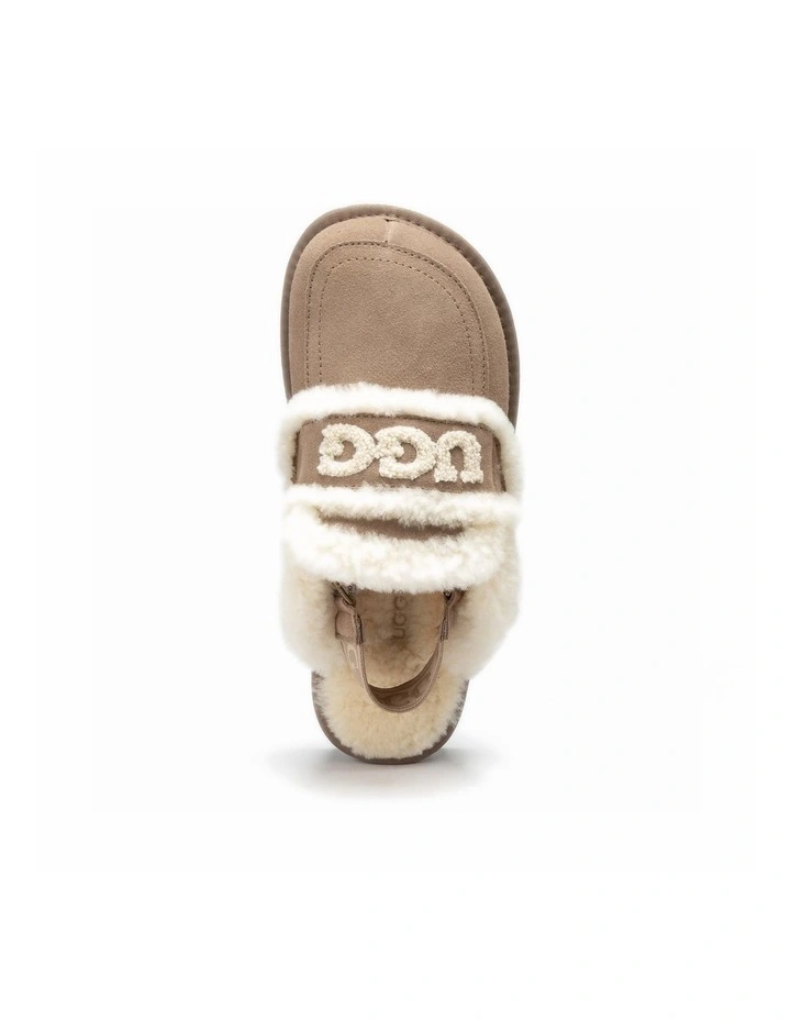 Violet Shearling Slipper - Suede Sheepskin, Elastic Logo, Detachable image 7