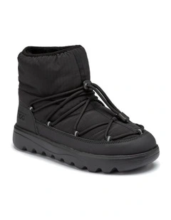Down Lace-Up Snow Boots, Water-Resistant