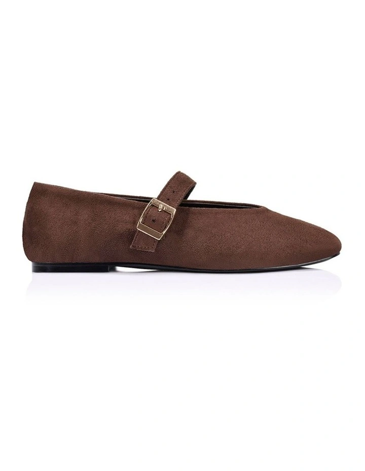 Alaska MaryinJane Flats in Chocolate Brown Micro image 1