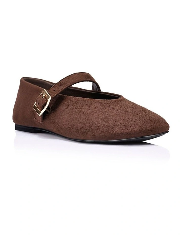 Alaska MaryinJane Flats in Chocolate Brown Micro image 2