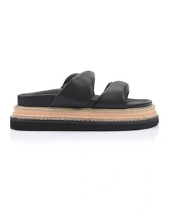Teagan Flatform Slides in Black