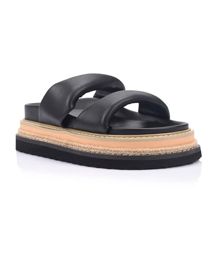 Teagan Flatform Slides in Black image 2
