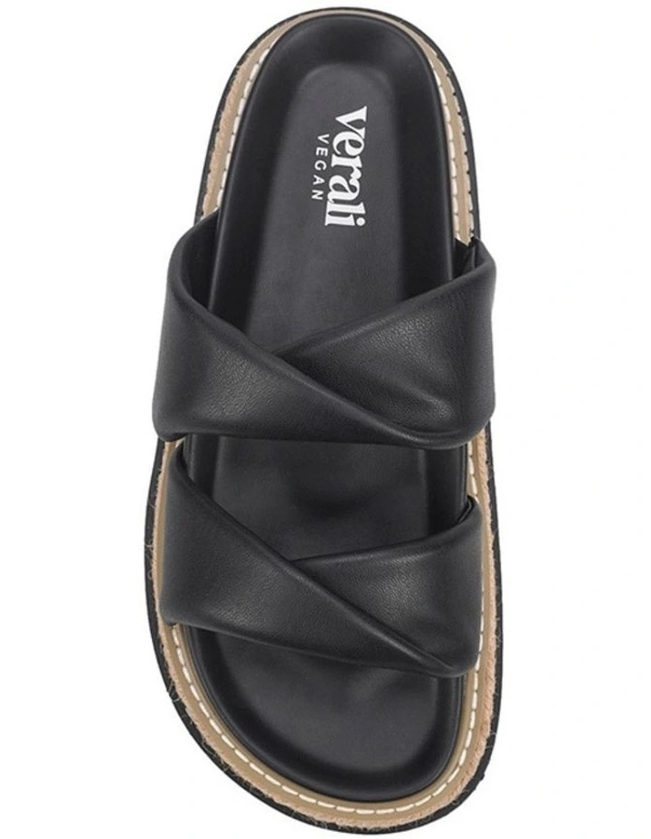 Teagan Flatform Slides in Black image 3