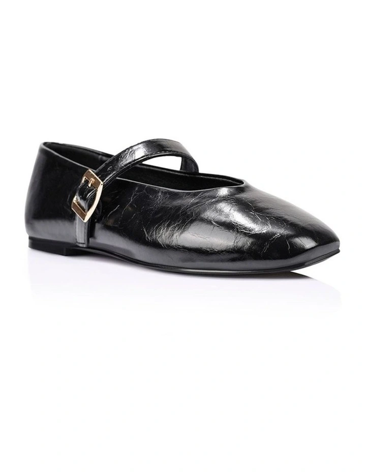 Alaska MaryinJane Flats in Black Crinkle image 2