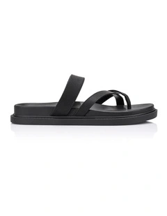 Binky Footbed Slides in Black