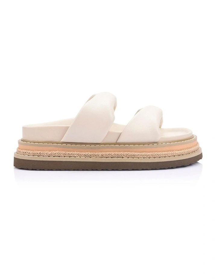 Teagan Flatform Slides in Bone White image 1