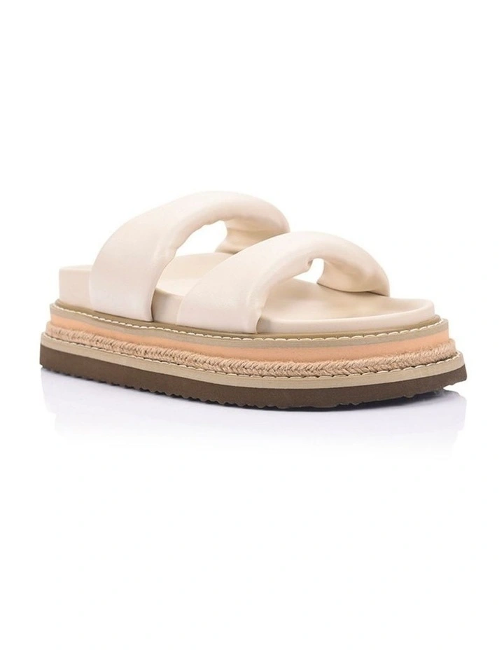 Teagan Flatform Slides in Bone White image 2