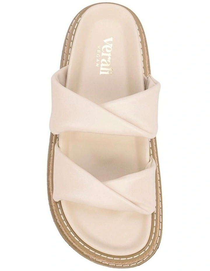 Teagan Flatform Slides in Bone White image 3