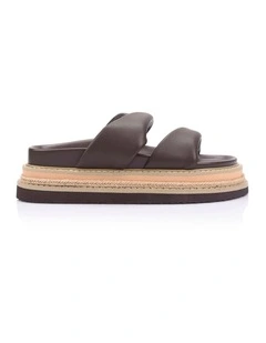 Teagan Flatform Slides in Chocolate Brown