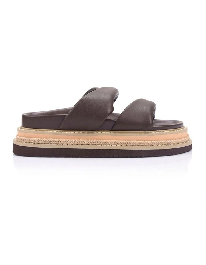 Teagan Flatform Slides in Chocolate Brown image 1