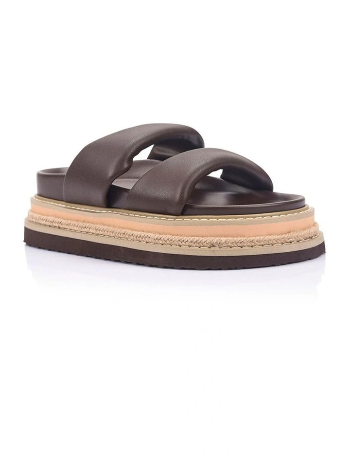 Teagan Flatform Slides in Chocolate Brown image 2