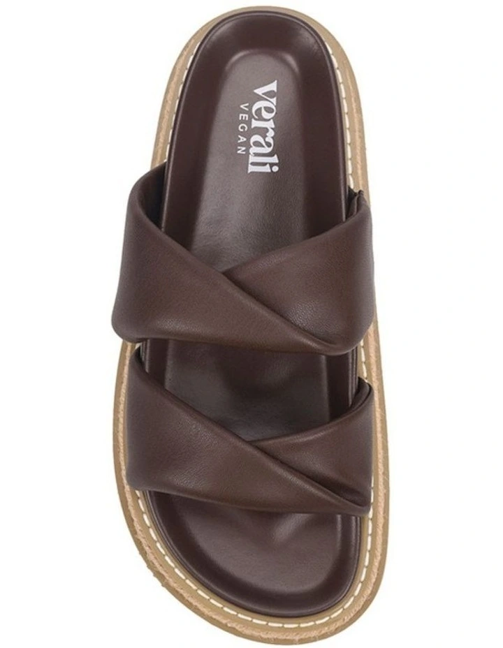 Teagan Flatform Slides in Chocolate Brown image 3