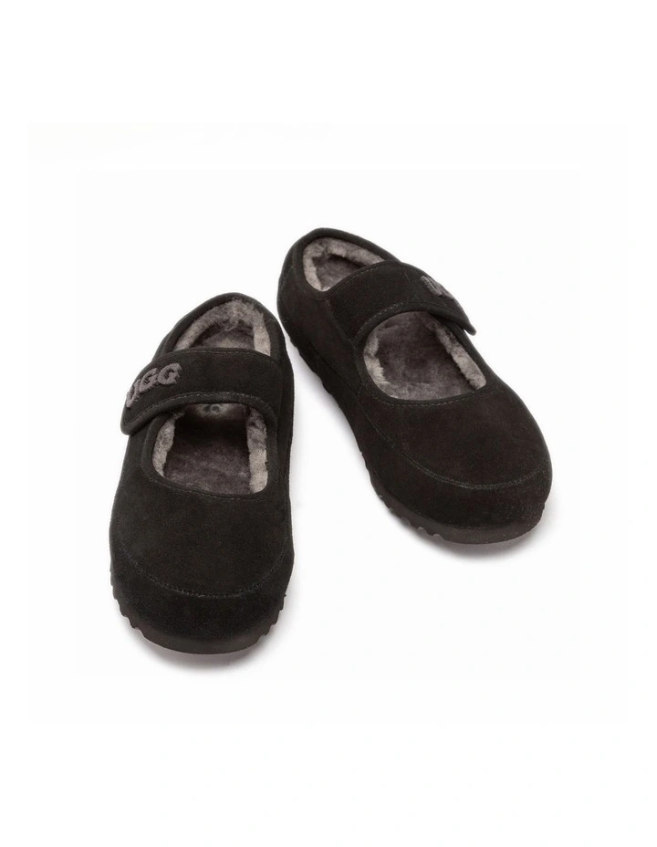 Mary Jane EMB Logo suede sheepskin flats image 3