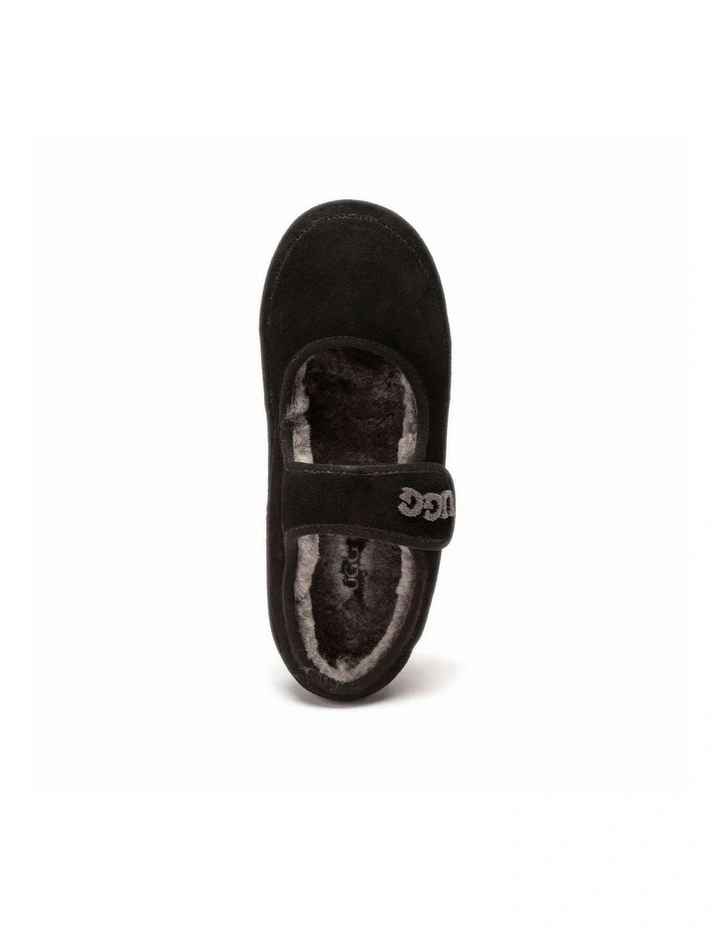 Mary Jane EMB Logo suede sheepskin flats image 7