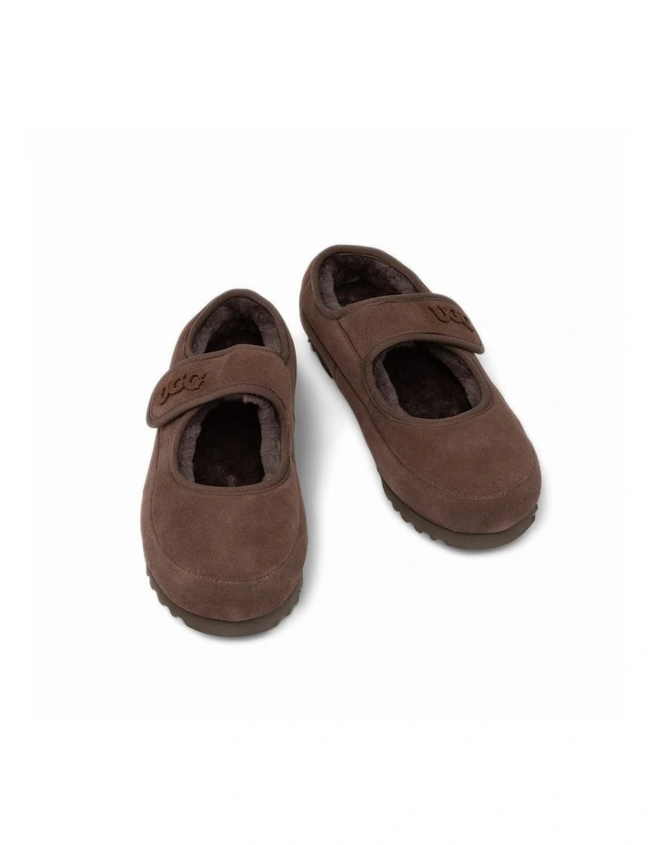 Mary Jane EMB Logo suede sheepskin flats image 3