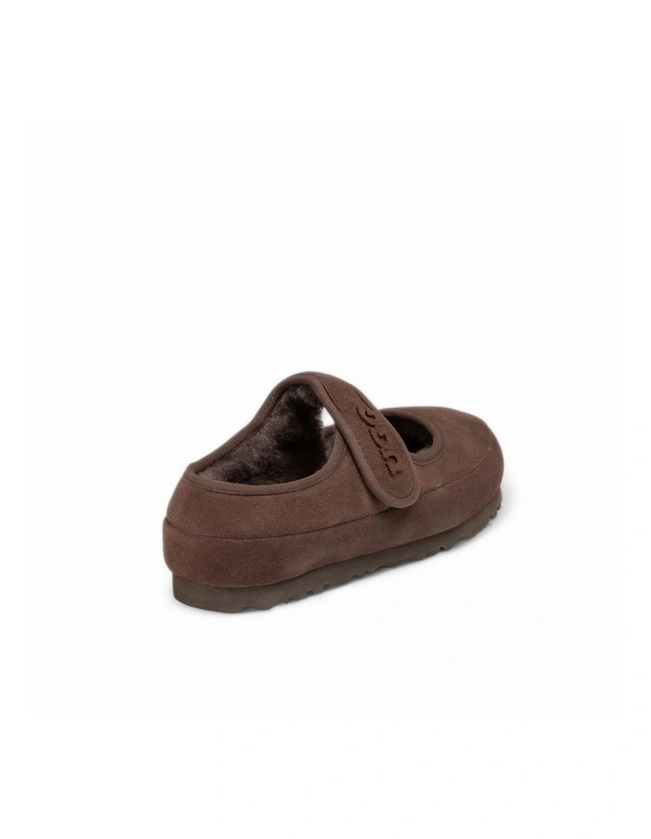 Mary Jane EMB Logo suede sheepskin flats image 5