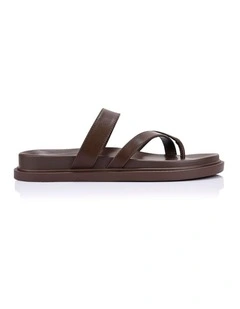 Binky Footbed Slides - Chocolate Brown
