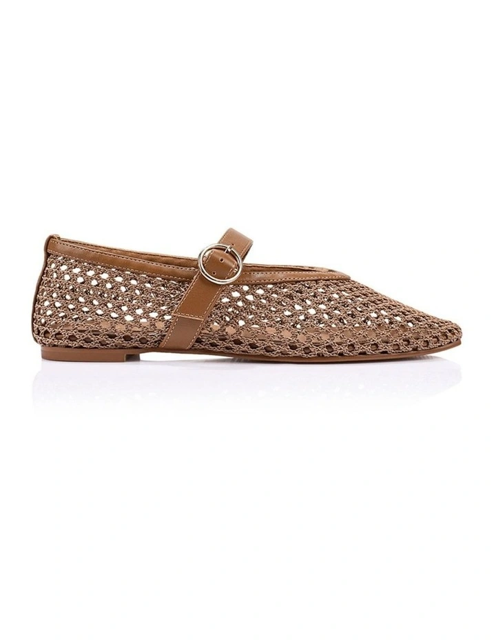 Eunice Mary-Jane Flats - Dark Camel Tan image 1