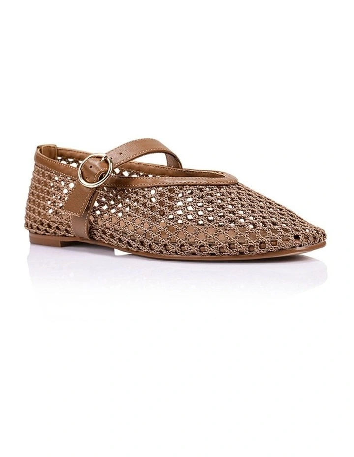 Eunice Mary-Jane Flats - Dark Camel Tan image 2