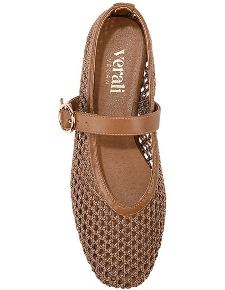 Eunice Mary-Jane Flats - Dark Camel Tan image 3