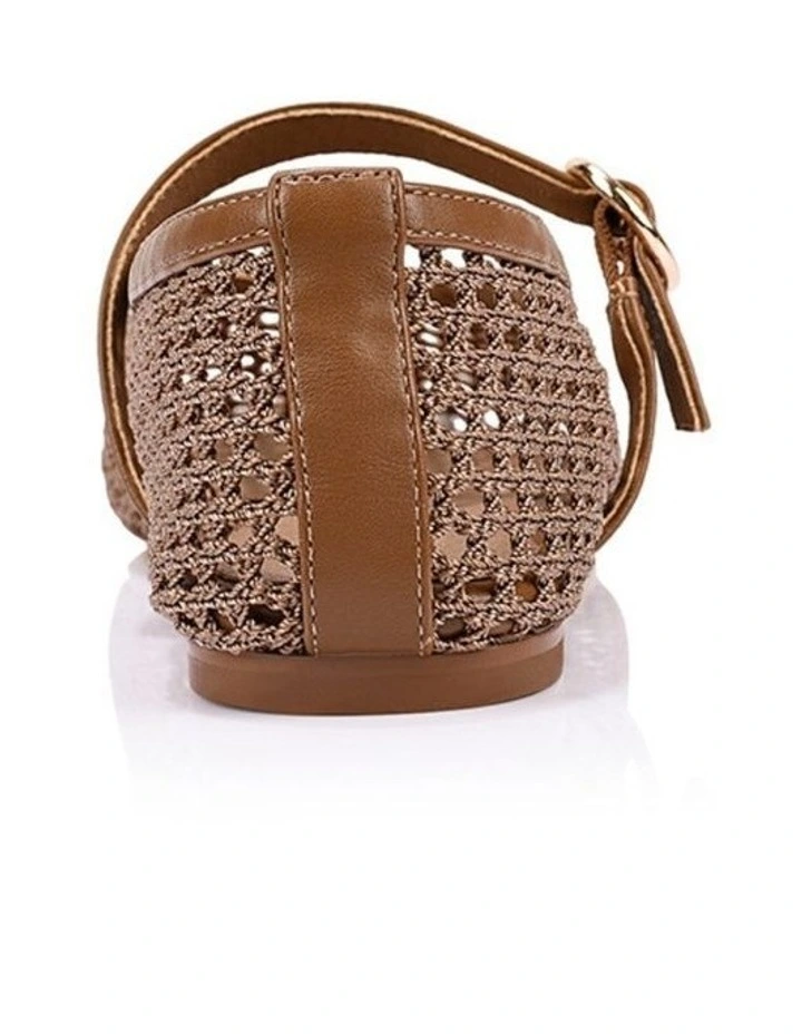 Eunice Mary-Jane Flats - Dark Camel Tan image 4